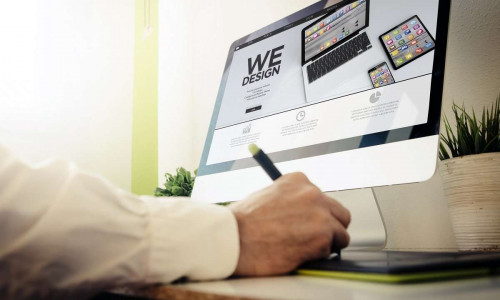 man designing a website