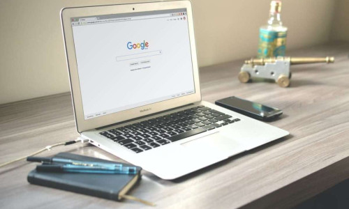 google homepage on a laptop screen
