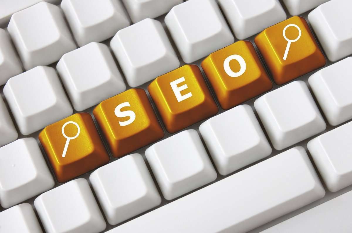 keyboard with SEO text