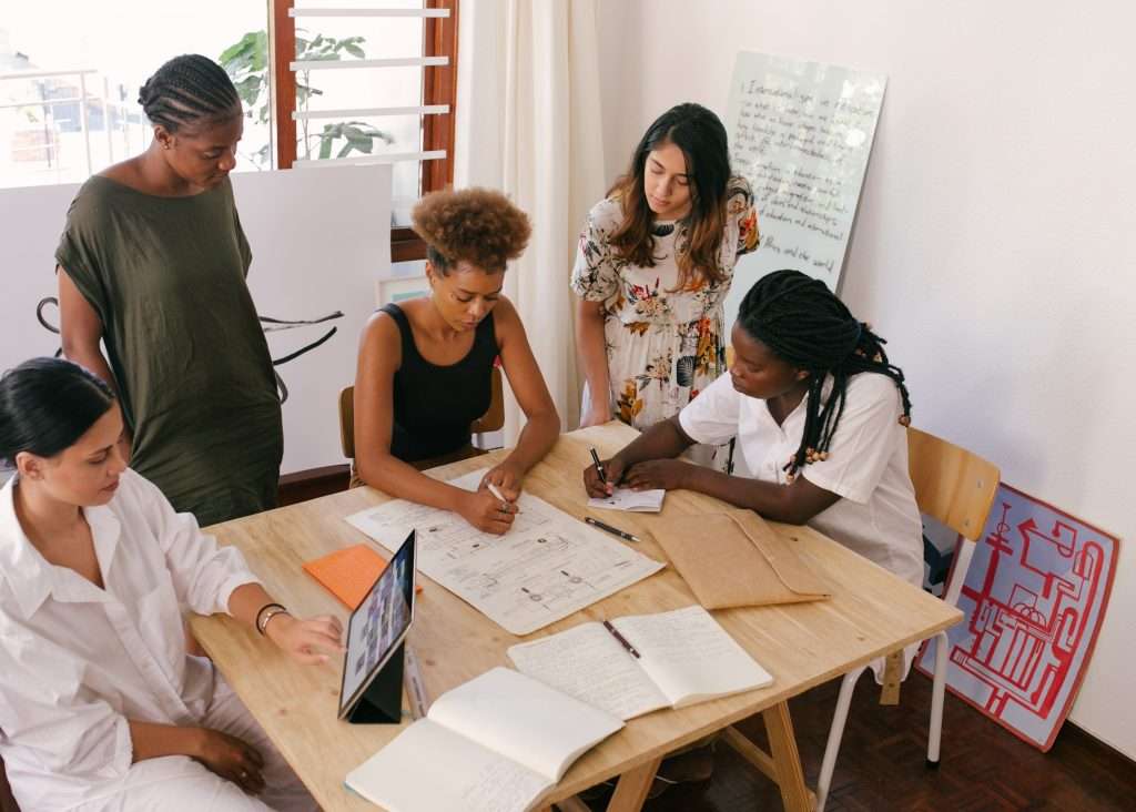 women at the meeting